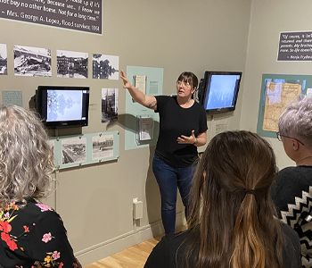A guided tour through a museum gallery